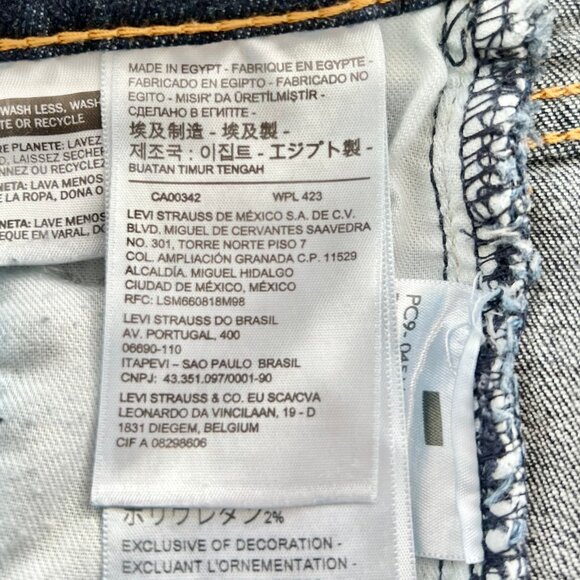 Levi 511 30 x 30 Slim Fit Stretch Denim Zip Fly 5-Pocket Dark Wash Blue Jeans - Picture 14 of 15